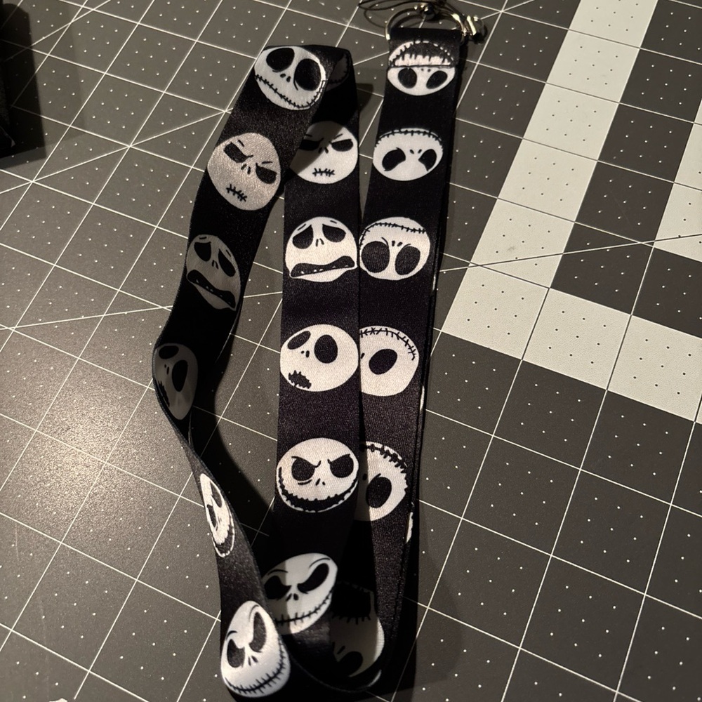 Jack skellington Nightmare before Christmas  Skull Lanyard id holder. New